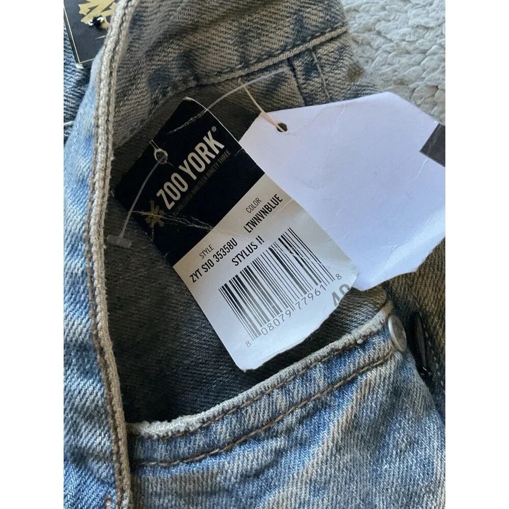 Zoo York Bronx Unbreakable Mens Dark Wash Straight Leg Button Fly Jeans Sz 40